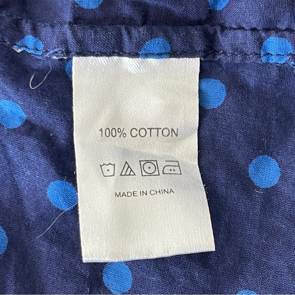 Birds Of Paradis by Trovata Women's Navy Blue Polka Dot Long Sleeve Shirt Size S - Picture 11 of 11